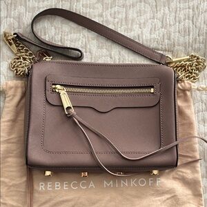 Rebecca Minkoff Brown Crossbody Bag with Gold Accents